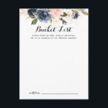 Elegant Winter Blommigt Bröllop Bucket-listkort Vykort<br><div class="desc">De här blommigt-haketkorten i eleganten är perfekten för en modern bröllopsmottagning eller möhippa. Utformningen har vackra,  handmålade mörk blått,  blå,  marinerade,  rosa,   blommor,  blommor från guld och blad av grönt,  buntade i elegant bouquets. Ändra ordalydelsen till kostym vid alla livshändelser. Bucketlistskylten säljs separat.</div>