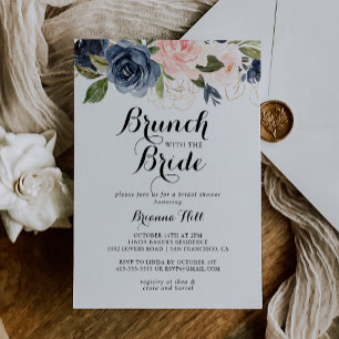 Elegant Winter Blommigt Brunch med Bride Shower Inbjudningar