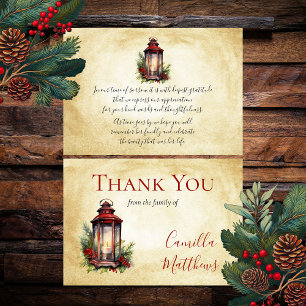 Elegant Winter Blommigt Candle Bereavement Tack Kort