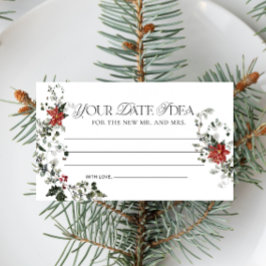 Elegant Winter Blommigt Datum Nattjus Tilläggskort