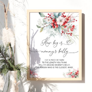 Elegant Winter Blommigt Hur stor är Mamma Belly Poster