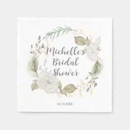 Elegant Winter Blommigt Möhippa för andning Pappersservett