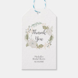 Elegant Winter Blommigt Möhippa för andning Presentetikett