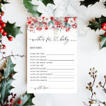 Elegant Winter Blommigt Önskemål för Baby-spel<br><div class="desc">Eleganten Winter Blommigt Önskemål för Baby-spel har en viskartad vinterdesign, perfekt för att fira en liten vintertid under frostsäsongen. I hjärtat av artikeln är den försedd med frostiga blomningar och pulserande vinterbär, som skapar en festlig ambians men ändå elegant. Mjuka, röda isiger blandas vackert med klämmor och muterade gröntar, ge...</div>