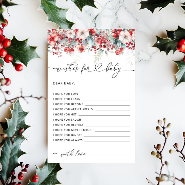 Elegant Winter Blommigt Önskemål för Baby-spel (Skapare uppladdad)