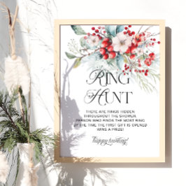 Elegant Winter Blommigt Ring Hunt Möhippa Game Poster
