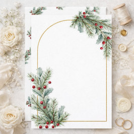 Elegant Winter Botanical Wedding Invitation  Inbjudningar