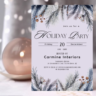 Elegant Winter Botanicals Corporate Office Helgdag Inbjudningar