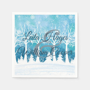 Elegant Winter-bröllopsblått Pappersservett