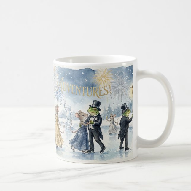 “Elegant Winter Celebration – Champagne Toast Holi Kaffemugg (Höger)