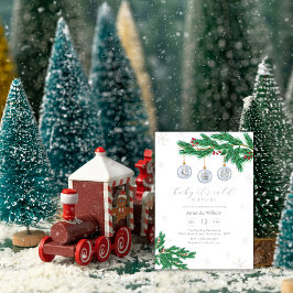 Elegant Winter Clothes Ornaments Baby Shower Inbjudningar