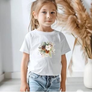 Elegant Winter Evergreen Baby Shower Party T Shirt