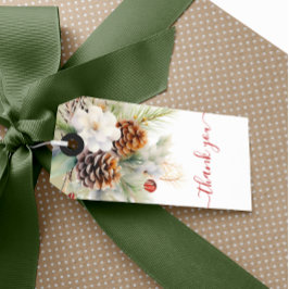 Elegant Winter Evergreen Baby Shower Presentetikett