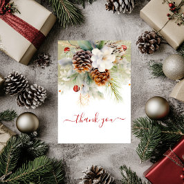 Elegant Winter Evergreen Baby Shower Watercolor Tack Kort