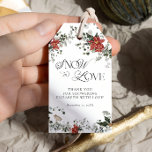 Elegant Winter Evergreen Möhippa Presentetikett<br><div class="desc">Elegant Winter Evergreen Möhippa Gift-Märkrna fångar romantik och skönheten i ett vinterunderland med en liten charm. Utformningen har en vattenfärgad illustration av evergreen grenar som dammats med snö och som skapar en mjuk, föränderlig bakgrund för ett firande. Röda blommigtar och bär är sammanflätade med gröna, ge utformningen av säsong, men...</div>