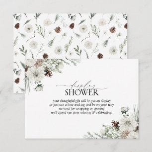 Elegant Winter Evergreen Visning Shower Tilläggskort