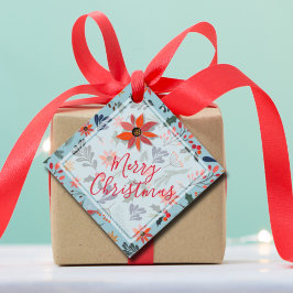 Elegant Winter Flowers Helgdag jul Gåvor Etiketter