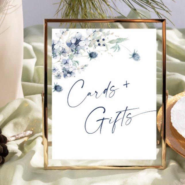 Elegant Winter Foliage Cards & Gifts Bröllop Poster (Skapare uppladdad)