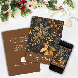 Elegant Winter Foliage God jul Corporate Julkort