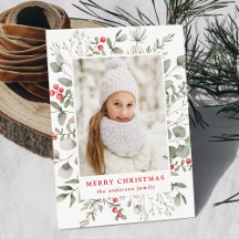 Elegant Winter Foliage och Holly Berries Photo