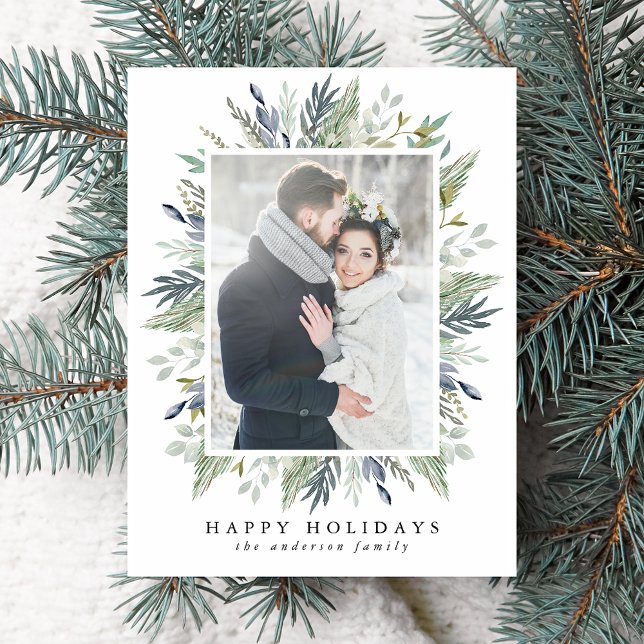 Elegant Winter Foliage Ram | Helgdag Photo Vykort (Skapare uppladdad)