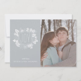 Elegant Winter Foliage Silver Shimmer-fotokort Inbjudningar