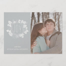 Elegant Winter Foliage Silver Shimmer-fotokort Inbjudningar