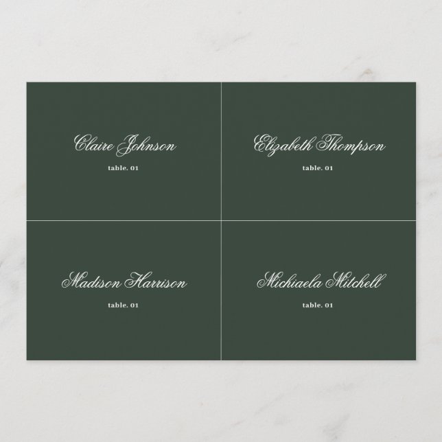 Elegant Winter Forest Bröllop Place Card DIY Inbjudningar (Framsida)