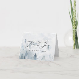 Elegant Winter Forest Bröllop Tack Kort