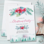 Elegant Winter Forest jul Party Inbjudningar<br><div class="desc">Elegantens julfest med vattenfärgdesign. Inbjudan gäller gräs träd,  chic,  typografi och en vinter-blommigt med poinsettia,  blad,  bär,  gräs och grönmark. Hela texten är fullt redigerbar. Bläddra i butiken för att samordna hemdekanter och presenter.</div>