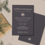 Elegant Winter Gala-inbjudan Champagne Snowflake Inbjudningar<br><div class="desc">Fånga vädret av vintern med den här Eleganten Winter Gala-inbjudan i en fängslande mörk som är försedd med en borstad champagne-snöflake. Den här krävande inbjudan anger tonen för en sofistikerad och minnesvärd vintersammankomst, oavsett om det är en företagshändelse, helgdag soirée eller elegant firande. Den roliga designen och rik-paletten i färg...</div>