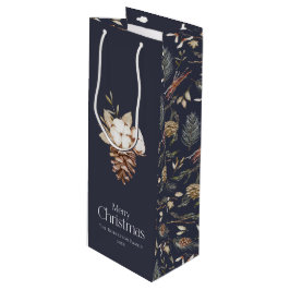 Elegant Winter Gift Bag med Pinecones