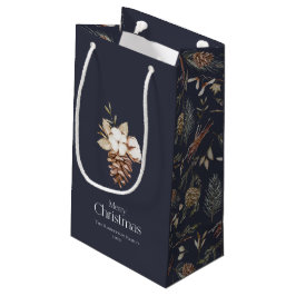 Elegant Winter Gift Bag med Pinecones