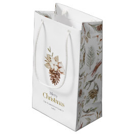 Elegant Winter Gift Bag med Pinecones
