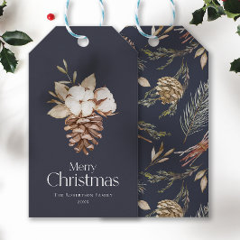 Elegant Winter Gift Märkre - "God jul" Presentetikett