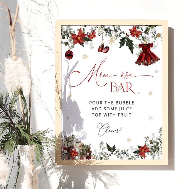 Elegant Winter Girl Baby Shower Momosa Pub Poster (Skapare uppladdad)