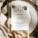 Elegant Winter Gräs Bröllop Meny<br><div class="desc">Upptäck magin i ett vinterland vid bröllop med en fantastisk Gräs Bröllop Winter Menu! Med en trevlig blandning av gräs-koner, vinterkoner och blommigtar, anpassar sig du genom att trycka på och vattna val av mottagningsmåltider. Den här menyn är perfekt för par som drömmer om en chic och ett romantiskt firande....</div>