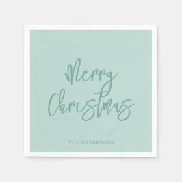 Elegant Winter Green Minimalist Script Christmas Pappersservett