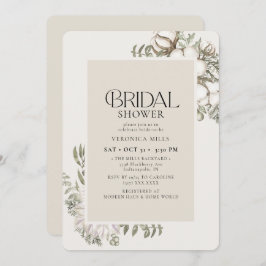 Elegant Winter Greenery Blommigt Ivory Möhippa Inbjudningar