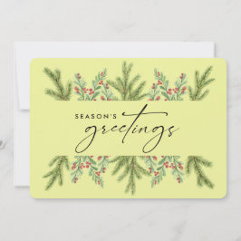 Elegant Winter Greenery Business ADD-LOGOTYP Julkort