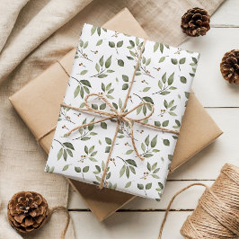 Elegant Winter Greenery Helgdag Presentpapper