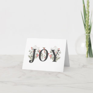 Elegant Winter Greenery JOY JY Helgdag Helgkort