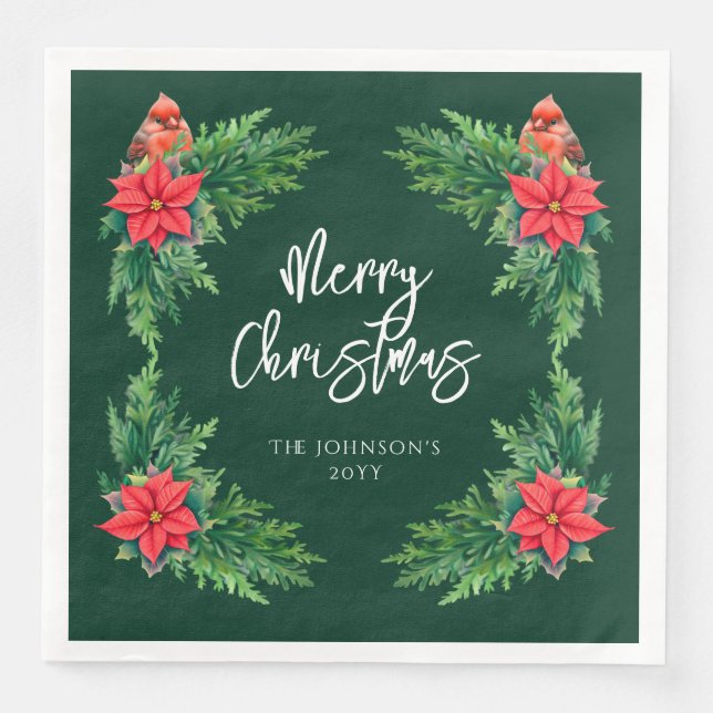Elegant Winter Greenery Pappersservett (Framsida)