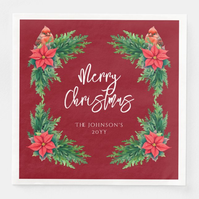 Elegant Winter Greenery Pappersservett (Framsida)