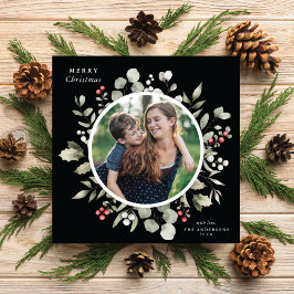 Elegant Winter Greenery Wandey 1 Photo Julkort