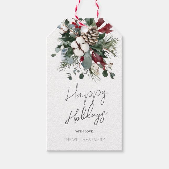 Elegant Winter Holiday Gift Tags Presentetikett (Framsidan)