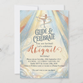 Elegant Winter Ice Skating Birthday Invitation  Inbjudningar