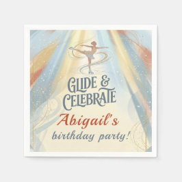 Elegant Winter Ice Skating Birthday Invitation  Pappersservett