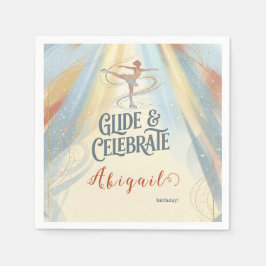 Elegant Winter Ice Skating Birthday Invitation  Pappersservett