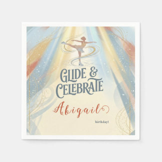 Elegant Winter Ice Skating Birthday Invitation  Pappersservett